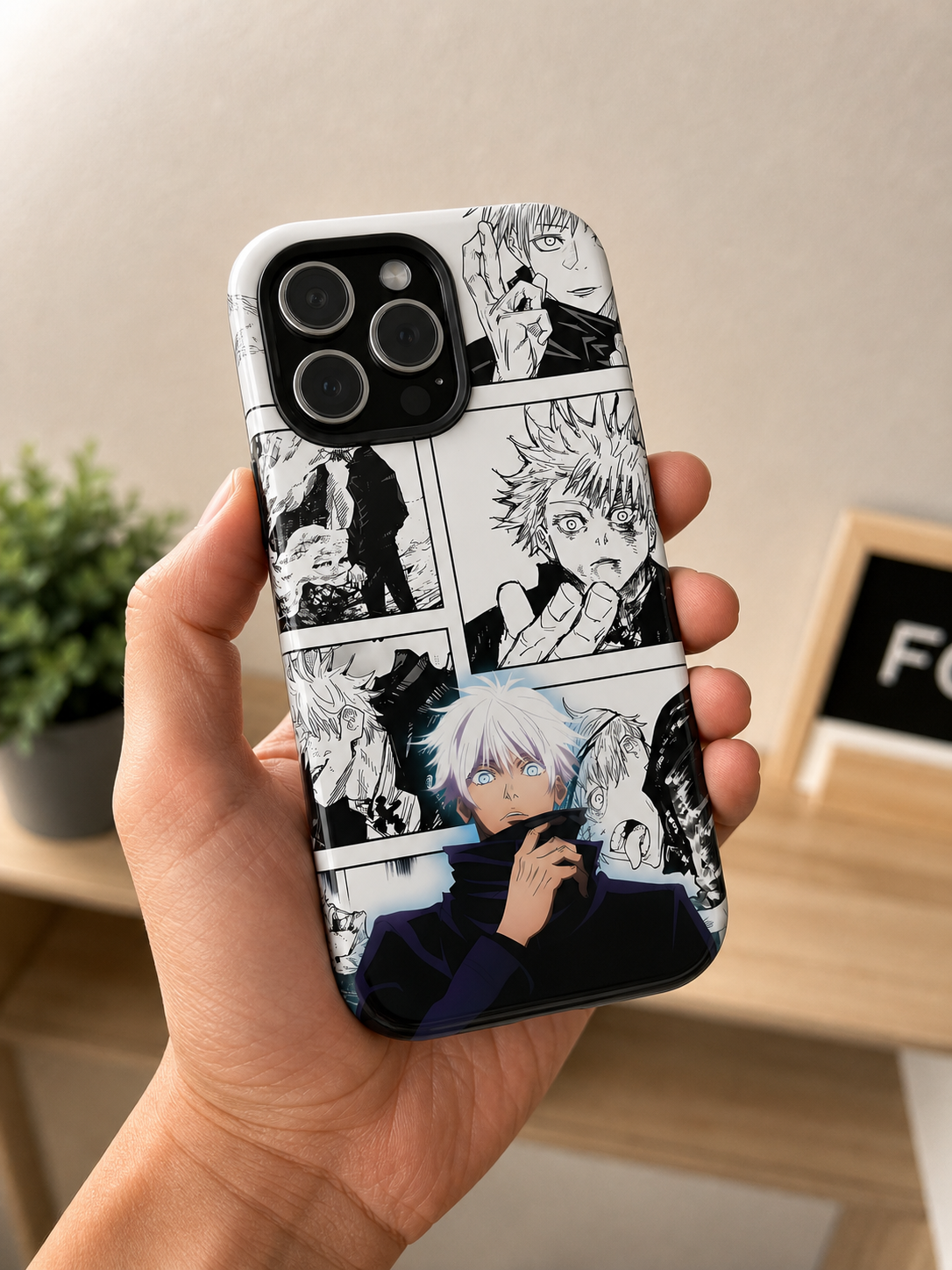 Custom monochrome manga phone case build